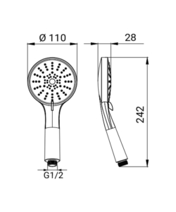 DOCCETTA "MORFEO" 5 GETTI IN ABS, Ø 11 CM